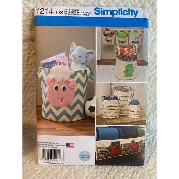 Simplicity Organizers Baskets Sewing Pattern 1214 - Uncut - Picture 3 of 3